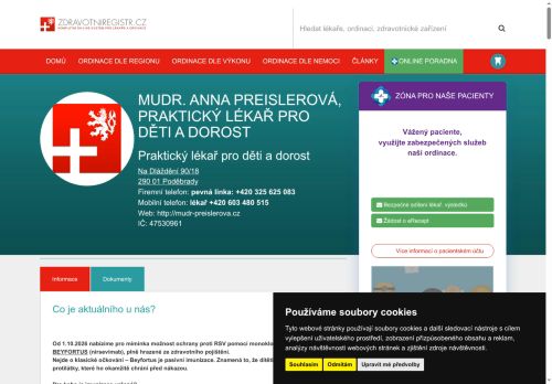 Zobrazit webové stránky Praktický lékař pro děti a dorost - MUDr. Anna Preislerová