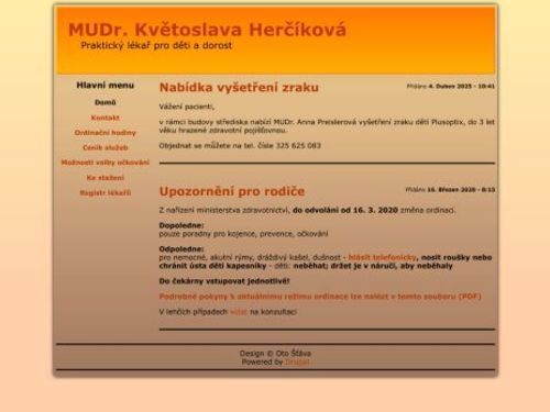 Praktický lékař pro děti a dorost - MUDr. Květoslava Herčíková