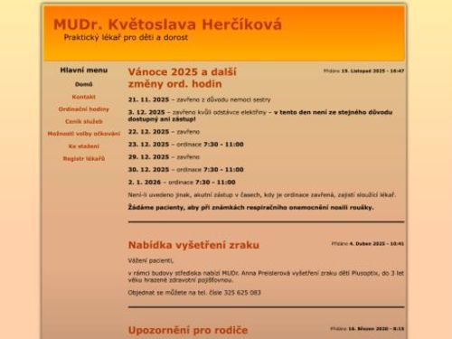 Praktický lékař pro děti a dorost - MUDr. Květoslava Herčíková
