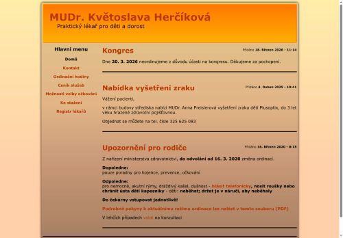 Zobrazit webové stránky Praktický lékař pro děti a dorost - MUDr. Květoslava Herčíková