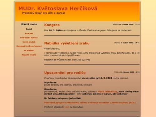 Praktický lékař pro děti a dorost - MUDr. Květoslava Herčíková
