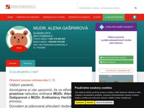 Praktický lékař pro děti a dorost - MUDr. Alena Gašparová