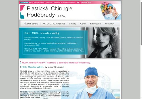 Zobrazit webové stránky Plastická a estetická chirurgie - MUDr. Miroslav Veliký
