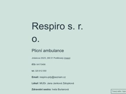 Plicní ambulance RESPIRO s.r.o. - MUDr. Jana Janková Zátopková