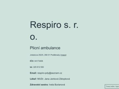 Plicní ambulance RESPIRO s.r.o. - MUDr. Jana Janková Zátopková