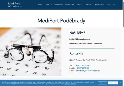Zobrazit webové stránky Oční ambulance Mediport Poděbrady - MUDr. Miloslava Kupcová