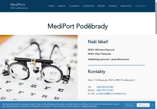 Zobrazit webové stránky Oční ambulance Mediport Poděbrady - MUDr. Miloslava Kupcová