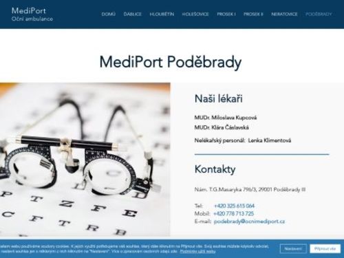 Oční ambulance Mediport Poděbrady - MUDr. Miloslava Kupcová
