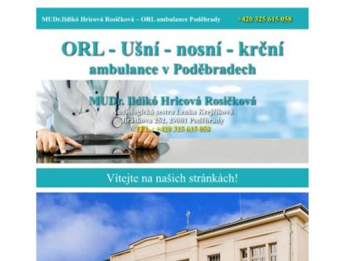 ORL ambulance - MUDr. Ildikó Hricová Rosičková