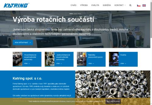 KATRING, spol. s r.o. nabízí práci na pozici Operátor/ka CNC soustruhů v obci Mochov