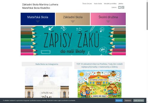 Webové stránky ZÁKLADNÍ ŠKOLA MARTINA LUTHERA, s.r.o., Plzeň