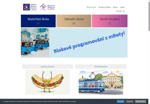 Webové stránky ZÁKLADNÍ ŠKOLA MARTINA LUTHERA, s.r.o., Plzeň
