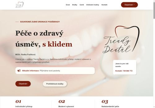 Zobrazit webové stránky Zubní ordinace Trendy Dental s.r.o. - MDDr. Radka Fraňková