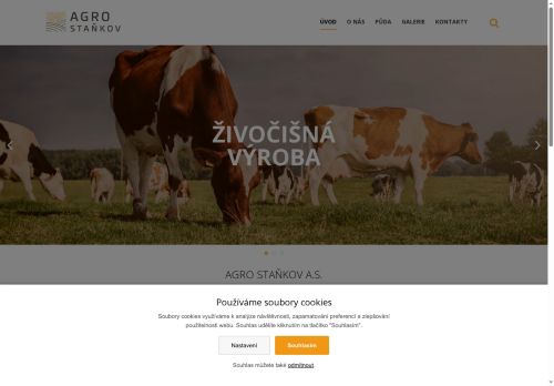 Webové stránky AGRO Staňkov a.s., Staňkov