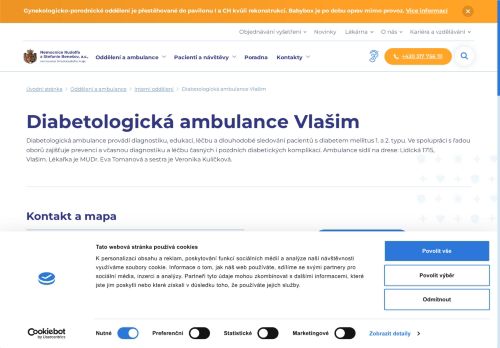 Zobrazit webové stránky Diabetologická ambulance Vlašim - Nemocnice Rudolfa a Stefanie Benešov - MUDr. Eva Tomanová