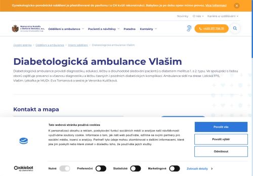 Zobrazit webové stránky Diabetologická ambulance Vlašim - Nemocnice Rudolfa a Stefanie Benešov - MUDr. Eva Tomanová