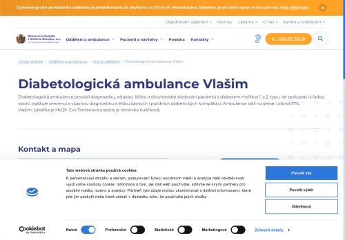 Zobrazit webové stránky Diabetologická ambulance Vlašim - Nemocnice Rudolfa a Stefanie Benešov - MUDr. Eva Tomanová