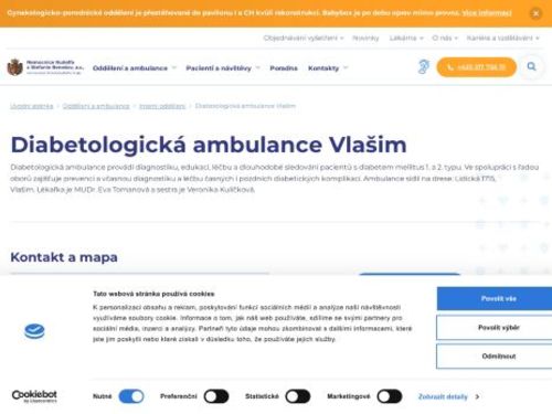 Diabetologická ambulance Vlašim - Nemocnice Rudolfa a Stefanie Benešov - MUDr. Eva Tomanová