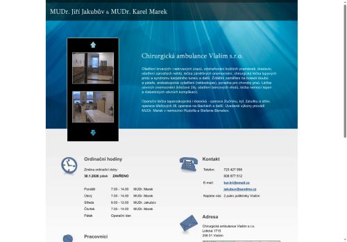 Zobrazit webové stránky Chirurgická ambulance Vlašim s.r.o. - MUDr. Karel Marek, MUDr. Jiří Jakubův