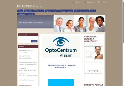 Zobrazit webové stránky Oční chirurgie - OptoCentrum Vlašim PHARMEDIC s.r.o.