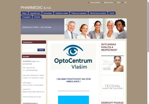Zobrazit webové stránky Oční chirurgie - OptoCentrum Vlašim PHARMEDIC s.r.o.