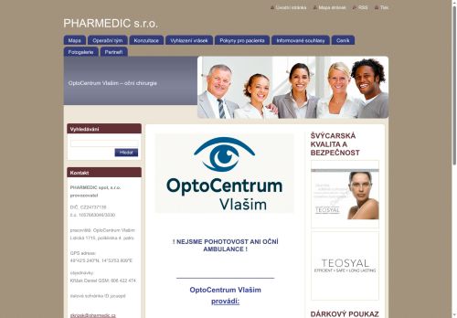 Zobrazit webové stránky Oční chirurgie - OptoCentrum Vlašim PHARMEDIC s.r.o.