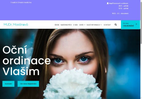 Zobrazit webové stránky Oční ordinace Vlašim - MUDr. Magdalena Maxiánová
