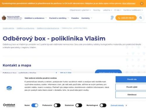 Odběrový box - poliklinika Vlašim - Nemocnice Rudolfa a Stefanie Benešov