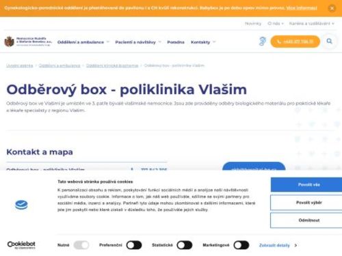 Odběrový box - poliklinika Vlašim - Nemocnice Rudolfa a Stefanie Benešov
