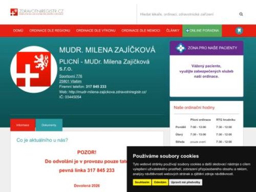 Plicní ambulance - MUDr. Milena Zajíčková