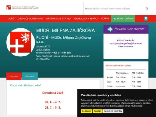Plicní ambulance - MUDr. Milena Zajíčková