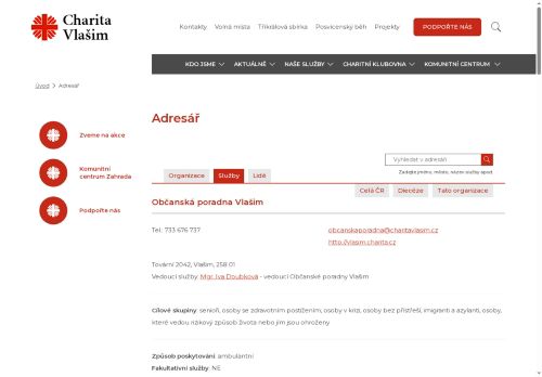 Zobrazit webové stránky Psychologická poradna při Občanské poradně Vlašim - PhDr. Irena Lesová