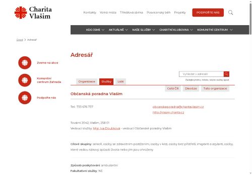 Zobrazit webové stránky Psychologická poradna při Občanské poradně Vlašim - PhDr. Irena Lesová