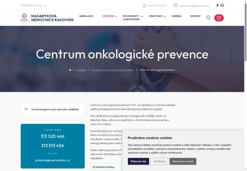 Zobrazit webové stránky Centrum gynekologické onkologické prevence - Masarykova nemocnice Rakovník