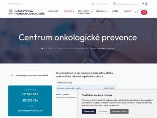Centrum gynekologické onkologické prevence - Masarykova nemocnice Rakovník