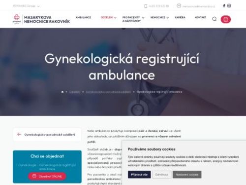 Gynekologická registrující ambulance - Masarykova nemocnice Rakovník