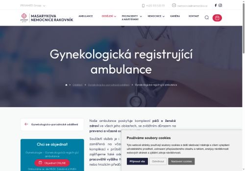 Zobrazit webové stránky Gynekologická registrující ambulance - Masarykova nemocnice Rakovník
