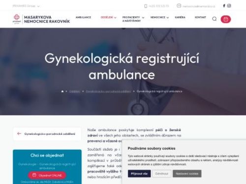 Gynekologická registrující ambulance - Masarykova nemocnice Rakovník