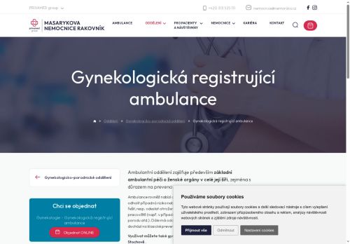 Zobrazit webové stránky Gynekologická registrující ambulance - Masarykova nemocnice Rakovník