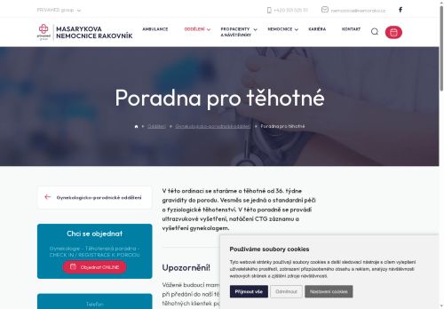 Zobrazit webové stránky Poradna pro těhotné - Masarykova nemocnice Rakovník