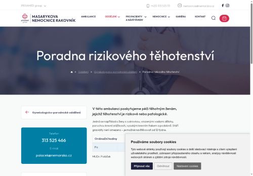 Zobrazit webové stránky Poradna rizikového těhotenství - Masarykova nemocnice Rakovník