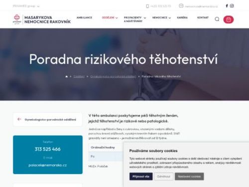 Poradna rizikového těhotenství - Masarykova nemocnice Rakovník