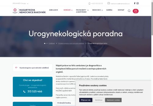 Zobrazit webové stránky Urogynekologická poradna - Masarykova nemocnice Rakovník