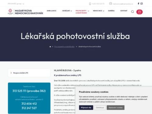 Lékařská pohotovost pro dospělé - Masarykova nemocnice Rakovník