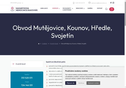 Zobrazit webové stránky Praktický lékař pro dospělé Masarykova nemocnice Rakovník - MUDr. Jiří Jenšovský