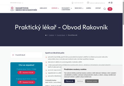 Zobrazit webové stránky Praktický lékař pro dospělé Masarykova nemocnice Rakovník - MUDr. Zoja Semelková