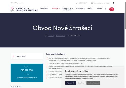 Zobrazit webové stránky Praktický lékař pro dospělé Masarykova nemocnice Rakovník - MUDr. Václav Češka