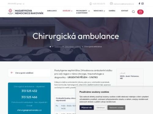 Chirurgická ambulance - Masarykova nemocnice Rakovník
