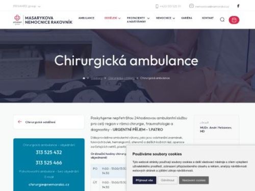Chirurgická ambulance - Masarykova nemocnice Rakovník