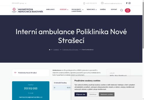 Zobrazit webové stránky Interní ambulance Poliklinika Nové Strašecí - Masarykova nemocnice Rakovník - MUDr. Nina Stehlíková